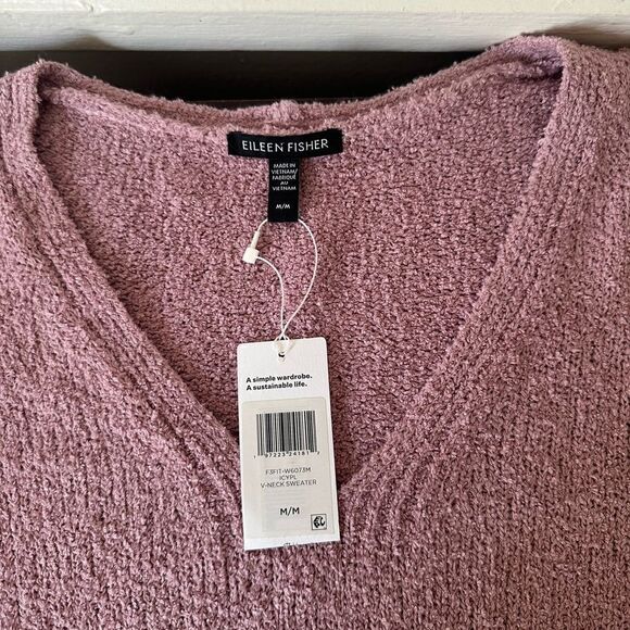 Eileen Fisher V-Neck Slit Sweater size M, NWT - Picture 6 of 10